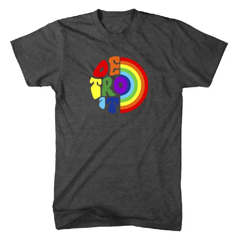 Exquisite Tailoring Unisex/Mens Detroit Rainbow T-shirt (Heather Black)