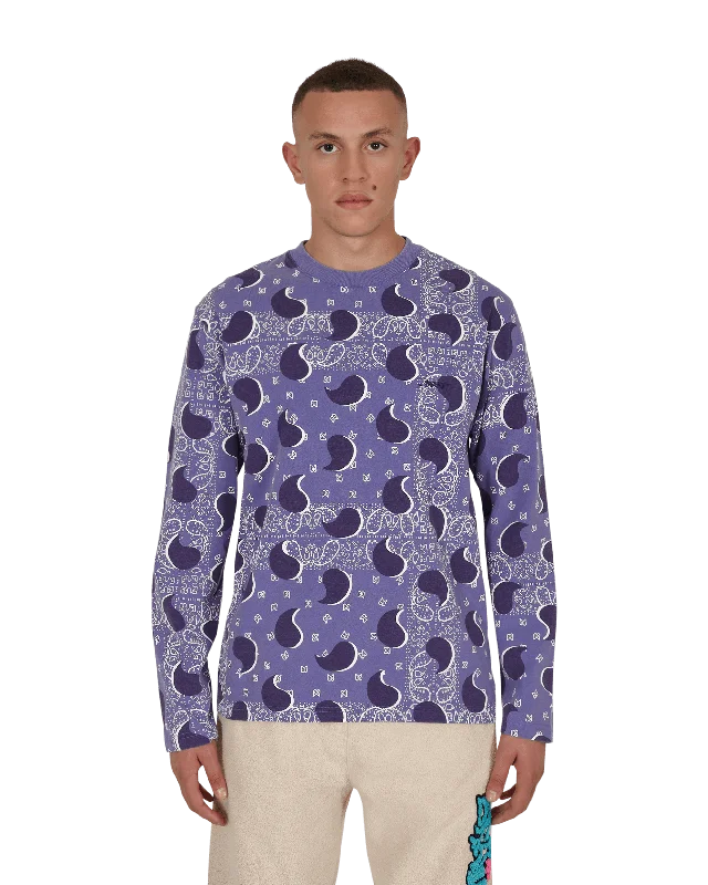 Relaxed Fashion Big Paisley Longsleeve T-Shirt Blue