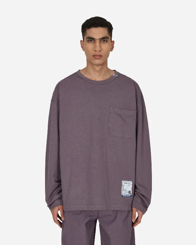 Simple Design Heavy Weight Longsleeve T-Shirt Purple