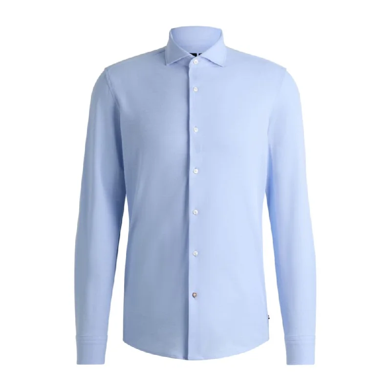 Cozy Essentials Slim-fit shirt in cotton-piqu jersey