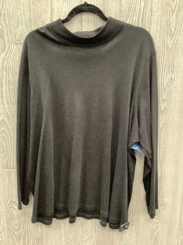 Casual Comfort Top Long Sleeve Basic By Cj Banks In Black, Size: 3x