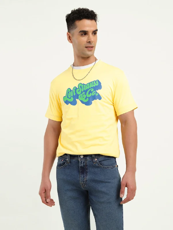 Fashionable And Versatile Men's Brand Logo Crew Neck T-Shirt