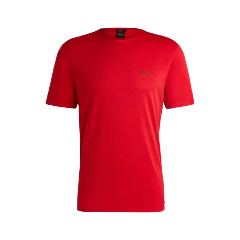 Quick-dry stretch-jersey T-shirt with decorative reflective artwork