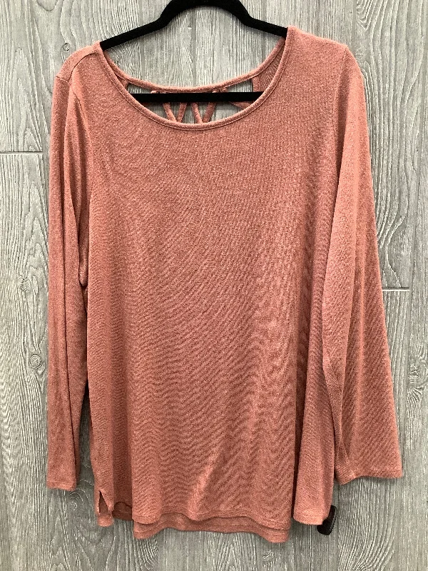 Breathable Design Top Long Sleeve By Maurices In Coral, Size: 1x