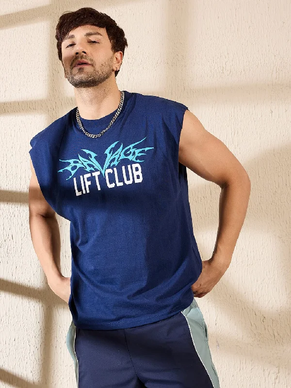 Soft Casuals Navy Sleeveless Gym Tshirt