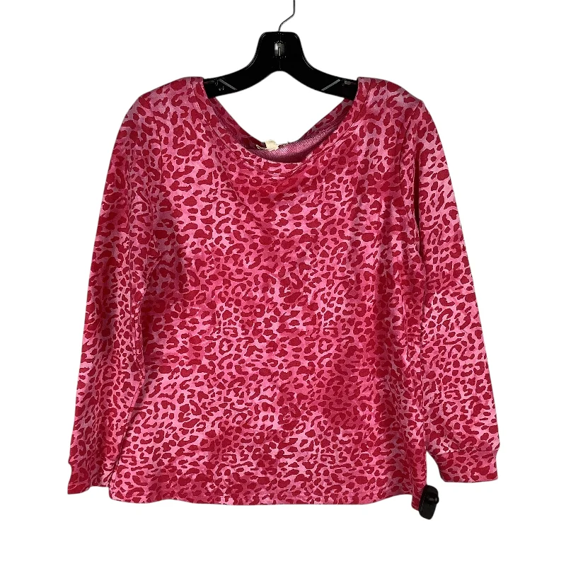 Chic Comfort Wear Top Long Sleeve By Bibi In Animal Print, Size: S