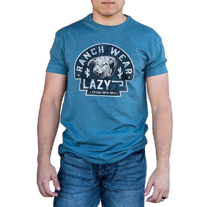 Lazy J Mens Ranch Wear T-Shirt - SBLUEARR