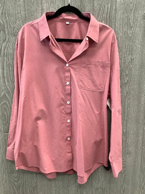 Fresh Comfort Top Long Sleeve By Clothes Mentor In Pink, Size: 2x