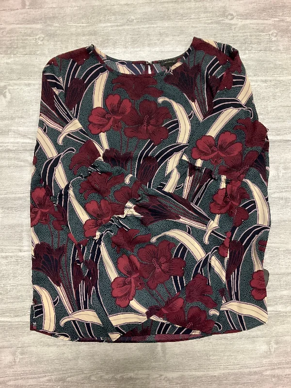 Personalized Series Top Long Sleeve By Ann Taylor In Floral Print, Size: M
