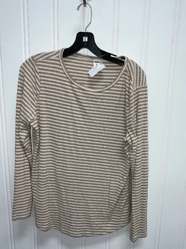 Comfy Pants Top Long Sleeve Basic By Old Navy In Striped Pattern, Size: M