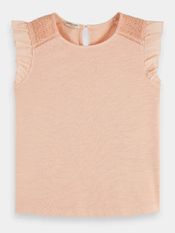 Kids - Woven detail regular-fit t-shirt