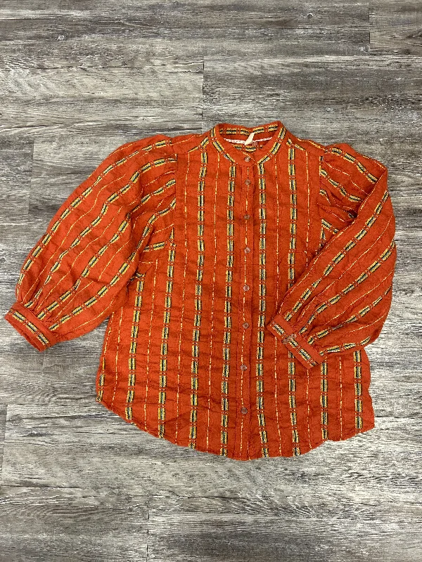Cozy Outfit Top Long Sleeve By Pilcro In Orange, Size: Xs