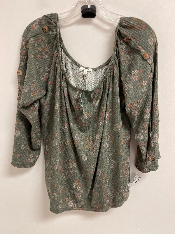 Casual Chic Wear Top Long Sleeve By Maurices In Green, Size: Xl