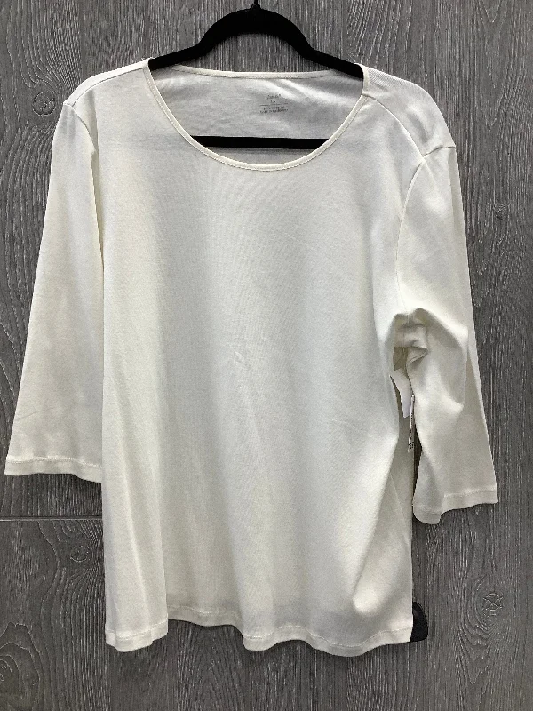 Exquisite Tailoring Top Long Sleeve By Cj Banks In White, Size: 1x