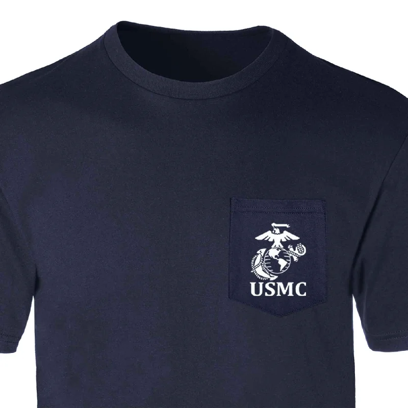 USMC Pocket T-Shirt with Marines EGA Emblem