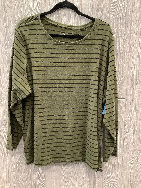 Easy Chic Top Long Sleeve By Cj Banks In Striped Pattern, Size: 3x