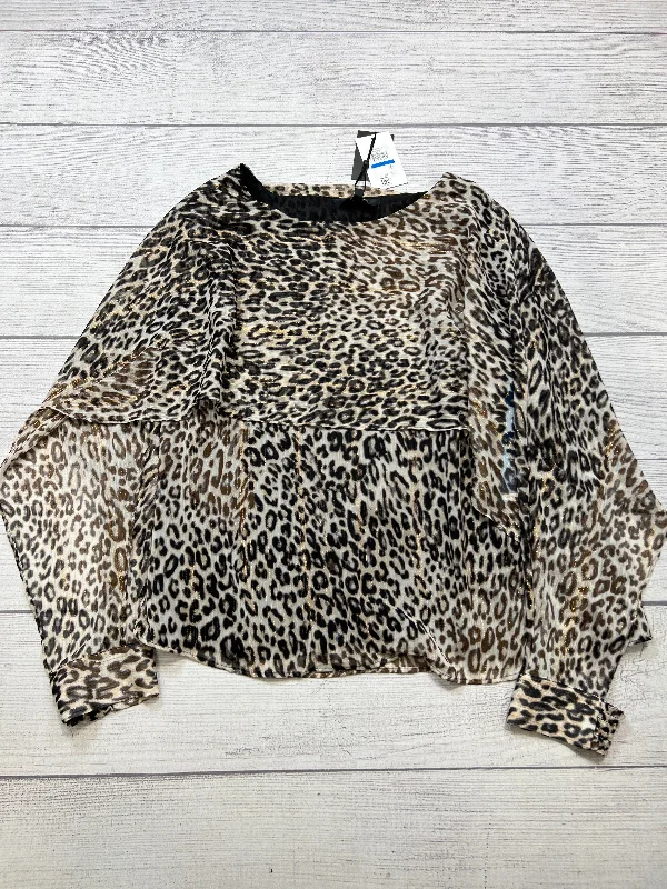 End Of The Year New! Top Long Sleeve By Dkny In Animal Print, Size: Xl