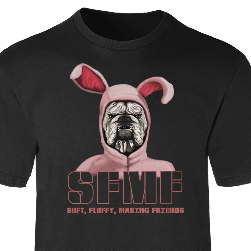 Marine Corps Bulldog Mascot in Pink Bunny Costume