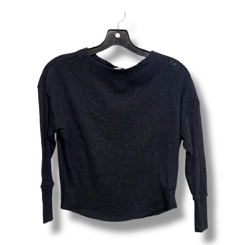 New Products Top Long Sleeve Basic By Anthropologie In Charcoal, Size: Xs