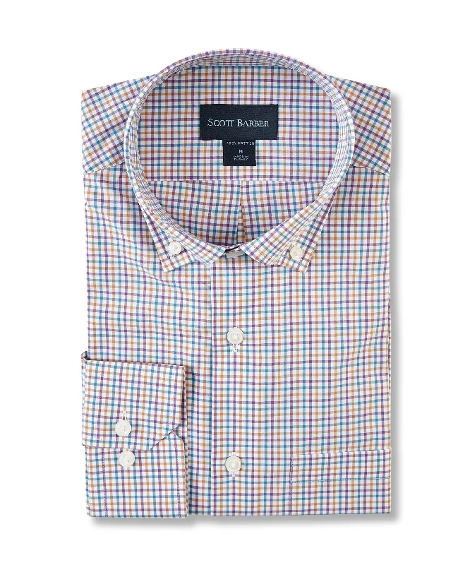 Luxe Comfort Multi Tattersall Poplin, Grapeade