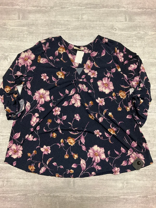 Exquisite Craftsmanship Top Long Sleeve By Clothes Mentor In Floral Print, Size: Xl