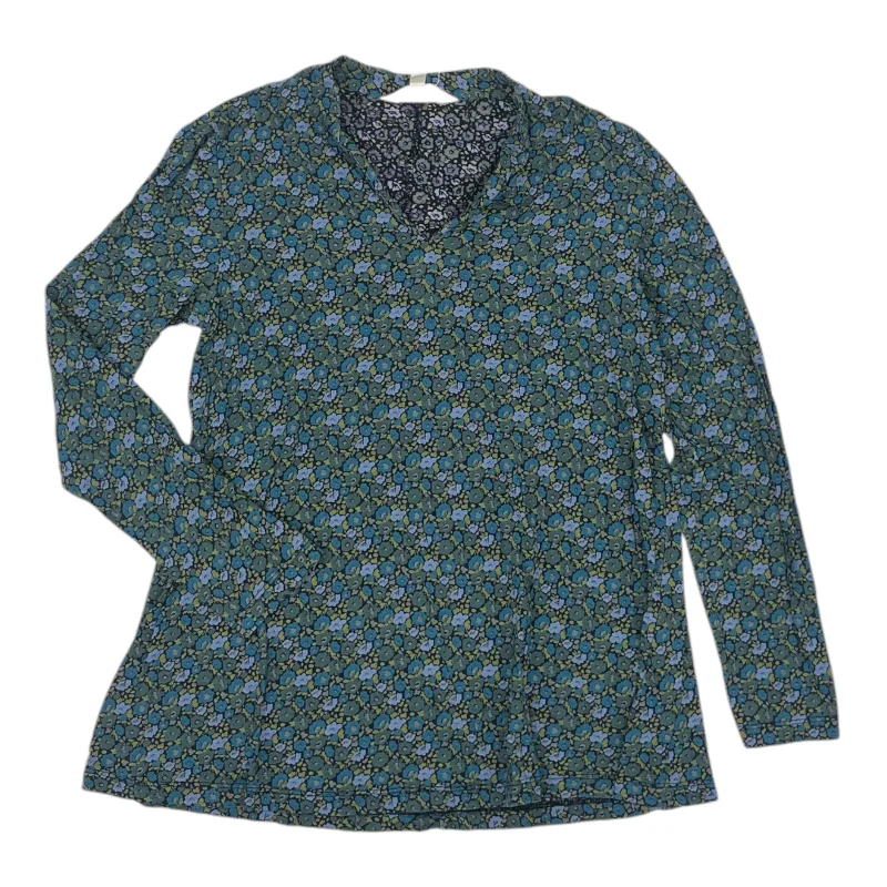 High-end Design Top Ls By Clothes Mentor In Blue & Green, Size:S