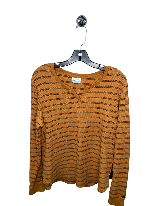 Classic Series Top Long Sleeve By Columbia In Striped Pattern, Size: L