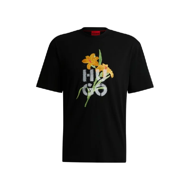 Relaxed Fits Cotton-jersey relaxed-fit T-shirt with floral artwork
