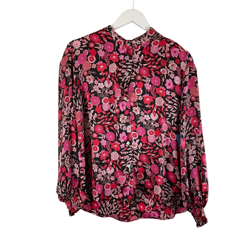 Mid-length Style Top Long Sleeve Basic By Chenault In Pink & Red, Size: S