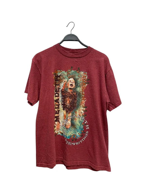Leisure Sports Vintage/T-Shirt/L/Cotton/RED/All Over Print/MEGADEATH