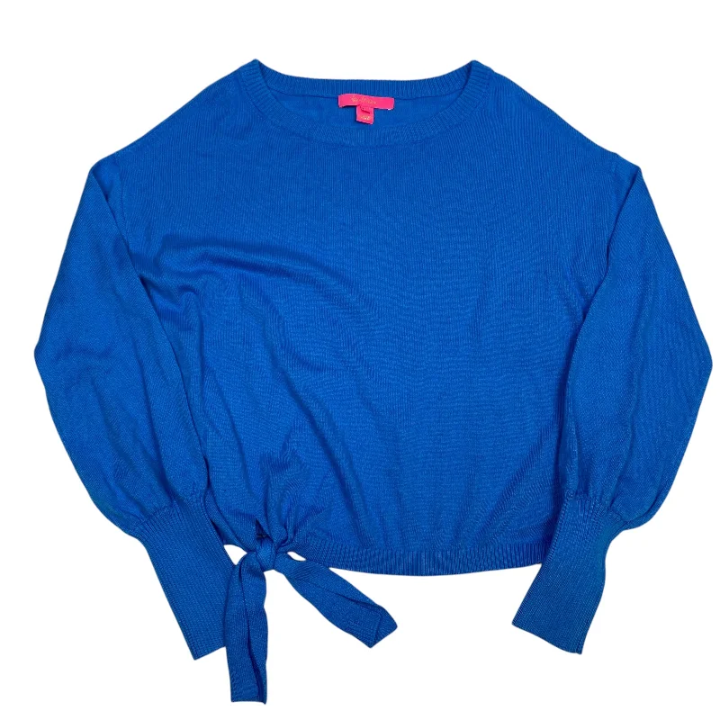Sporty Comfort Top Long Sleeve Designer By Lilly Pulitzer In Blue, Size: S