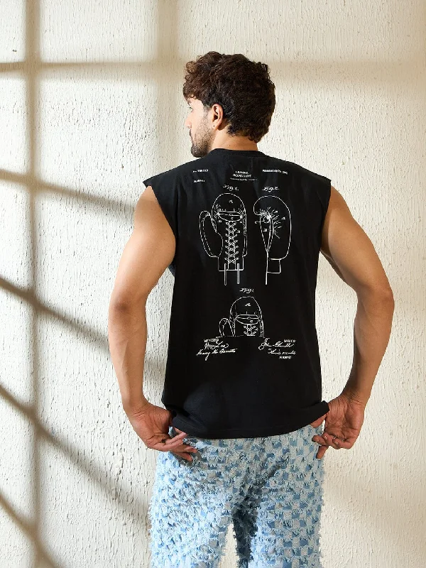 Unique Fashion Black Boxing Club Gym Tank Tshirt