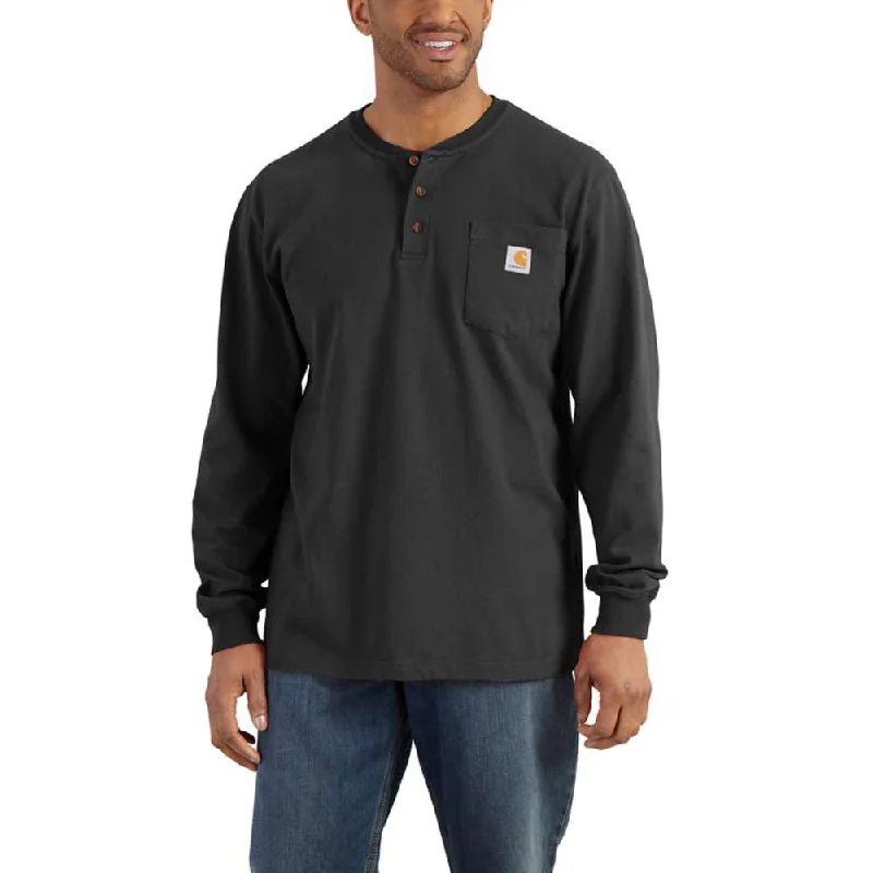 Carhartt Mens Black Long-Sleeve Work T-Shirt - K128BLK