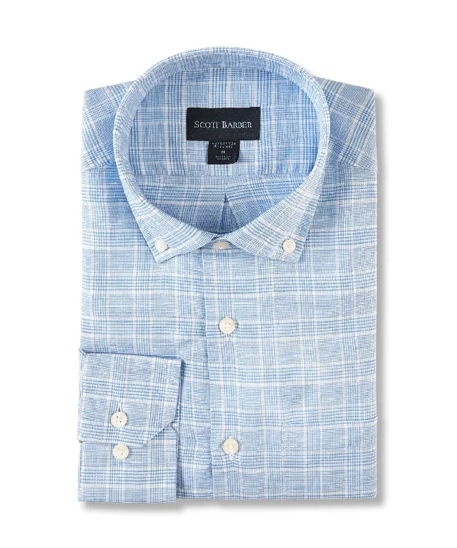 Simple Elegance Cotton/Linen Glen Plaid, Blue