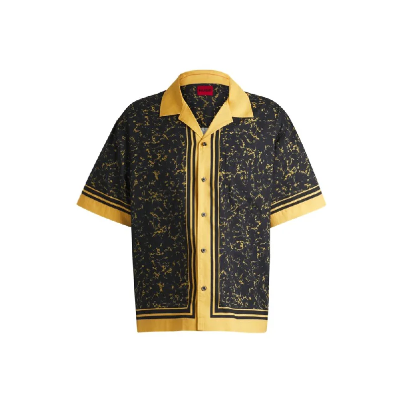 Casual Comfort Wear Oversize-fit shirt in a printed cotton blend