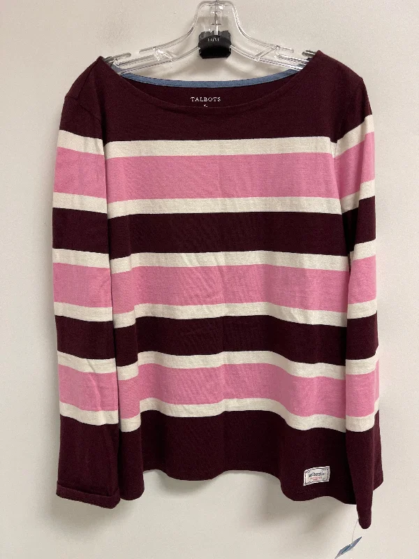 Comfy Chic Wear Top Long Sleeve By Talbots In Striped Pattern, Size: Xl