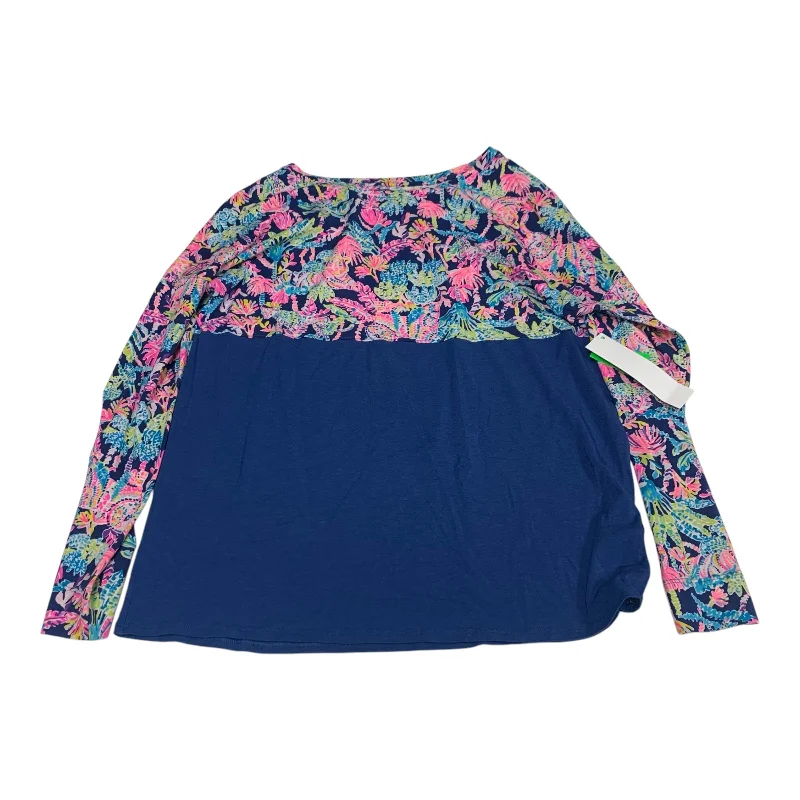 Light Fit Top Long Sleeve Designer By Lilly Pulitzer In Navy, Size: M
