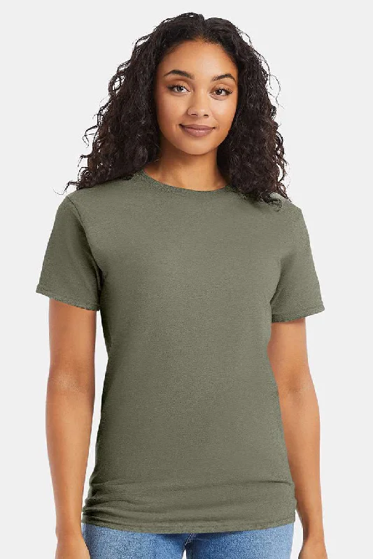 Classic Retro Hanes Mens ComfortSoft Short Sleeve Crewneck T-Shirt - Fatigue Green