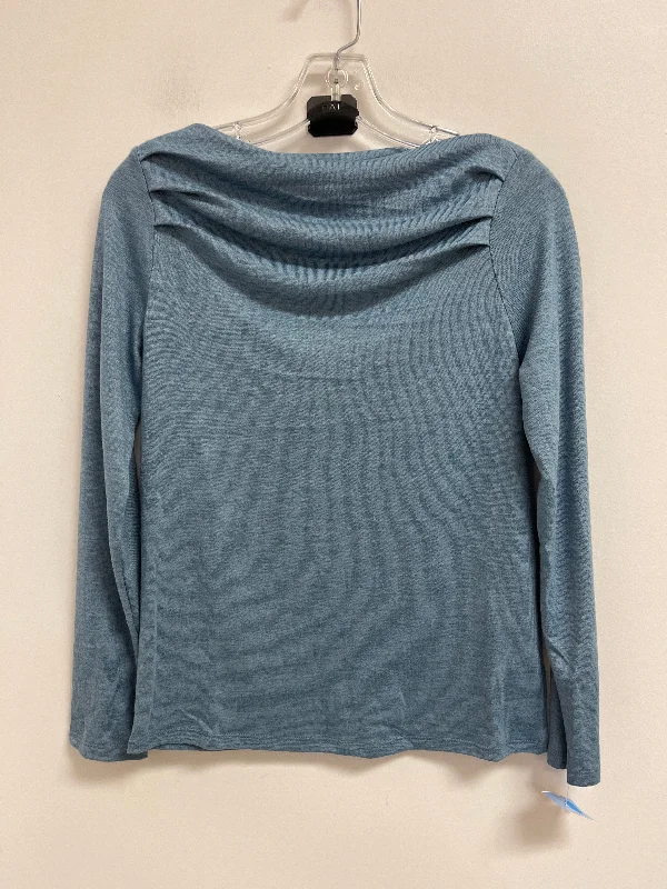 Stylish Casuals Top Long Sleeve By Bobeau In Blue, Size: S