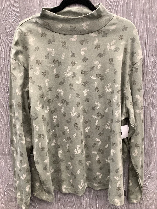 Effortless Wear Top Long Sleeve By Croft And Barrow In Green, Size: 2x