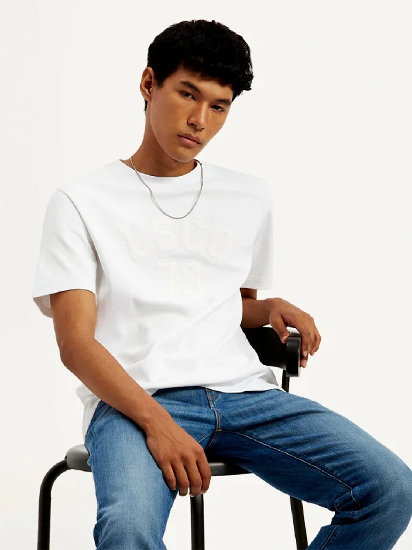 Relaxed Fit Men's Typographic Print Crew Neck T-Shirt