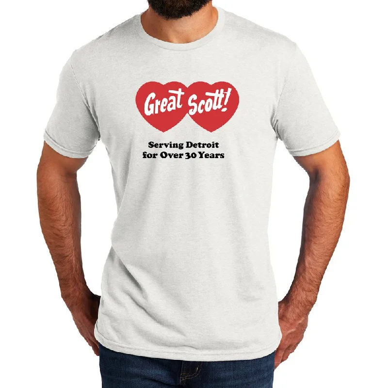 Luxury Classic Mens Great Scott T-shirt - Triblend Vintage White