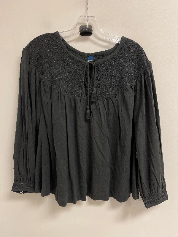 Exquisite Craftsmanship Top Long Sleeve By Old Navy In Grey, Size: 2x