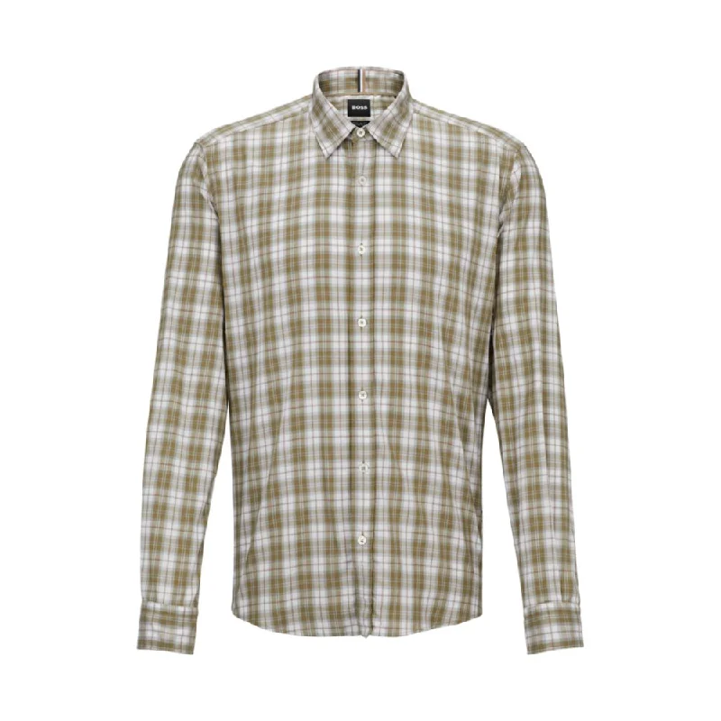 Beautiful Romance Regular-fit shirt in checked stretch twill