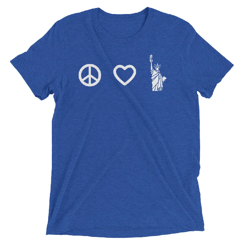 Thin Design Peace Love Liberty Tri-Blend T-Shirt