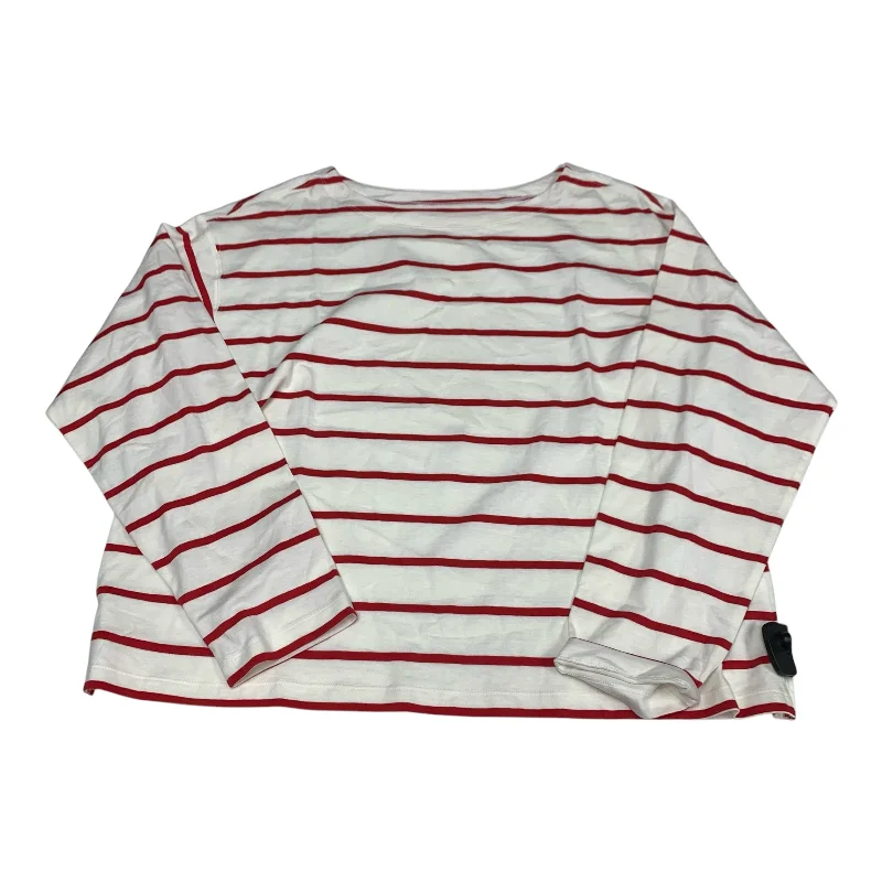 European And American Style Top Long Sleeve By Old Navy In Red & White, Size: Xl