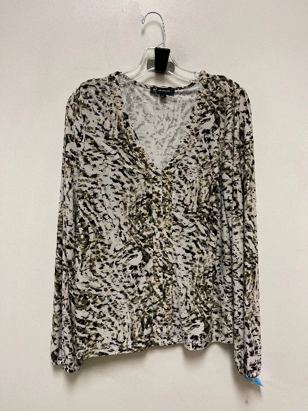 Soft Feel Top Long Sleeve By Inc In Green, Size: L