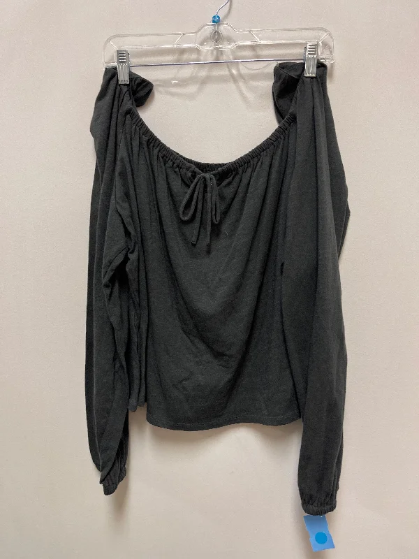 Unique Fashion Top Long Sleeve By Ana In Grey, Size: 3x