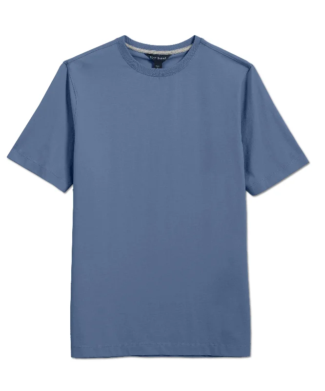 Smart Comfort Pima Cotton Short Sleeve Crew Tee, Country Blue
