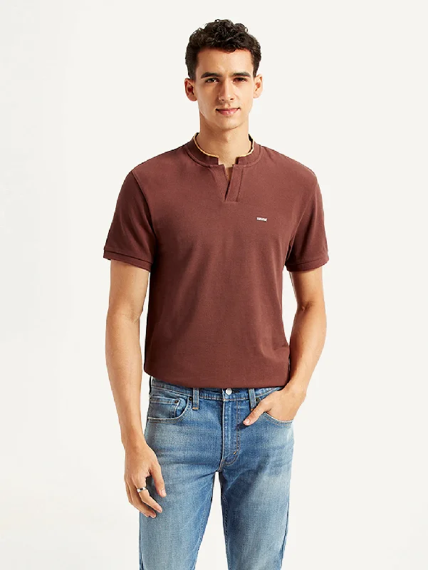 Cozy Footwear Men's Solid Slim Fit Polo T-shirt